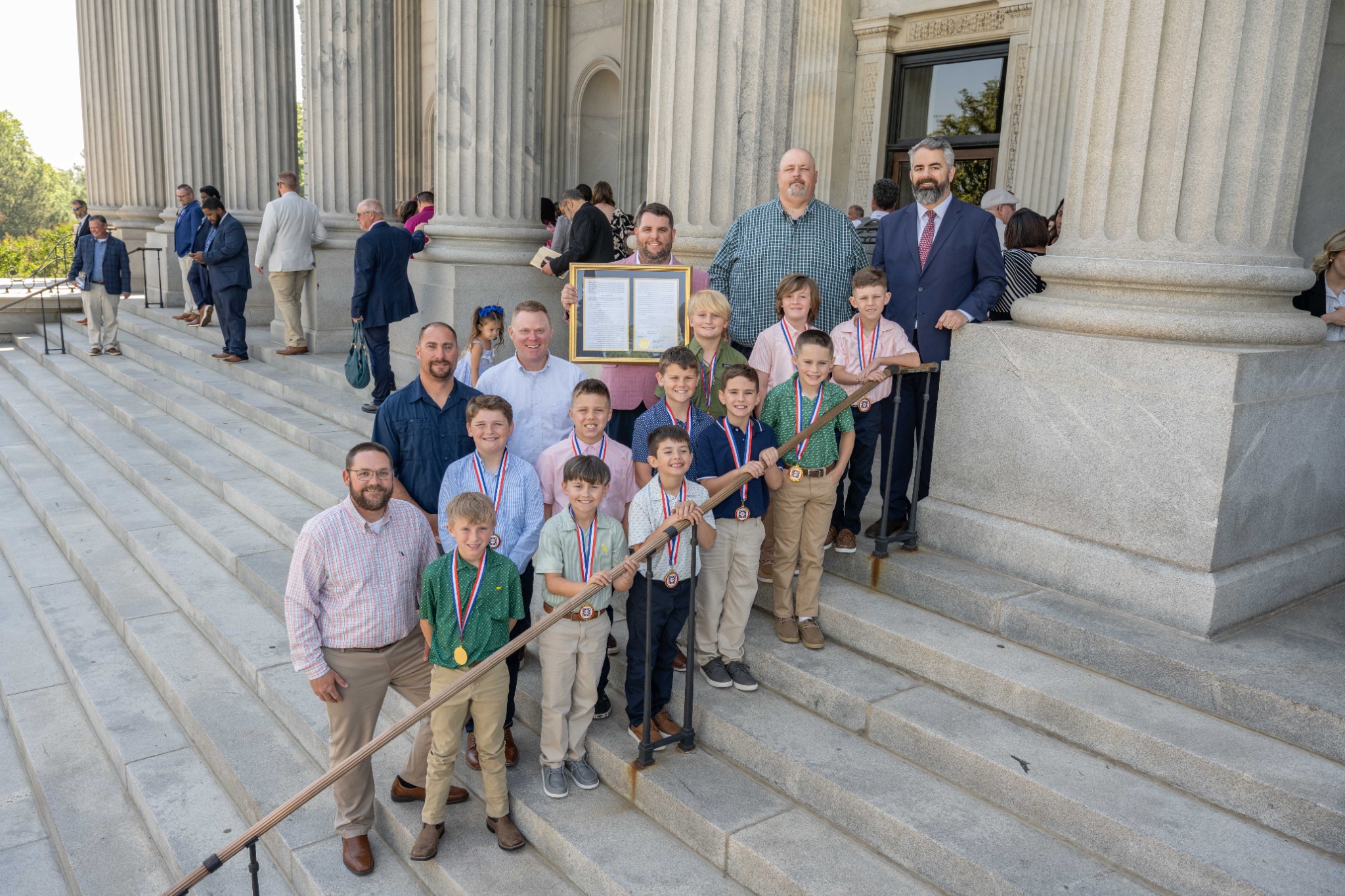 Micah Caskey with students outside the South Carolina State House